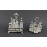 Elkington & Co. eight piece silver plated bottle cruet, the stand in a Neo-classical style fitted