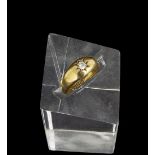 18ct old-cut diamond band ring, 0.20ct approx, 6.1gm, ring size N