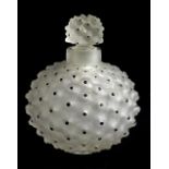 Rene Lalique 'Cactus' frosted glass scent bottle and stopper, signed and numbered 519, 3.75" high