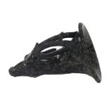Interesting serpentine rhyton in the form of a stags head, 5.5"