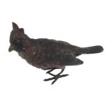 Cold painted bronze study of an exotic bird, 5" long