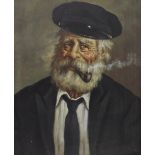 Italian School - bust portrait of a sailor, signed Salimas, oil on canvas, 20" x 16", framed