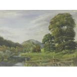 By Reg Gardner (born 1948) - 'The Wye from Brock Weir', signed and dated '78, titled verso,