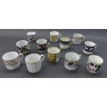 Collection of twelve early English porcelain coffee cans, principally Newhall (some damages) (12)