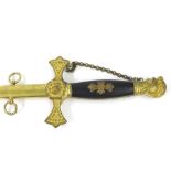 Interesting dress sword of Masonic interest, the scabbard engraved with Masonic symbols and