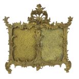 Venetian style gilt cast metal twin easel picture frame, with rococo type castings, 12" high