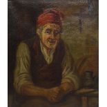 By H*R* Hall (19th century) - half length portrait of a seated elderly gentleman, signed, oil on