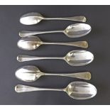 Set of six Edwardian silver rat tail tablespoons, maker William Hutton & Sons Ltd, London 1908, 8.