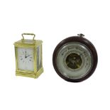 Brass carriage clock by Elliott of London, the 4" dial inscribed with retailer Boodle & Dunthorne,