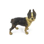 Painted cast iron doorstop/money box in the form of a French bulldog, 9.5" high