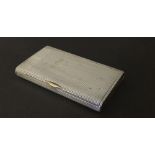 Attractive Continental ribbed silver card case, possibly Russian, the rose gilt interior