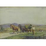 By William R*.E* Goodrich (1887-1956) - 'Crookesmoor, Sheffield', a farm worker with a horse-drawn