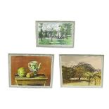 Three former Lyons Tearooms lithograph prints to include Duncan Grant - Still Life, 28" x 39",