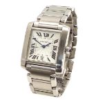 (27 1270-1-A) Cartier Tank Francaise automatic stainless steel gentleman's bracelet watch, ref.