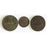 Group of Kent halfpenny tokens to include a 1670 Dover token, 1795 Haycrafts Deptford Kent Men and