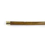 Gold topped walking cane, the top engraved with campagna urns, with horn foot, 39" long