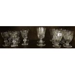 Collection of glassware to include cordial glasses, sherry glasses, wine glasses, hors d'oeuvre tray