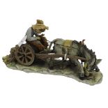 Capo di Monte porcelain figural group by G* Cortes - 'The Reluctant Donkey', signed and numbered