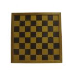 Vintage chess/games board stamped Jaques London, 18" x 18"