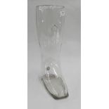 Novelty ale glass in the form of a boot, 12.5" high