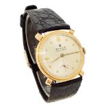 Rolex Chronometer 1930s 18k rose gold gentleman's wristwatch, the silvered dial with gold dot