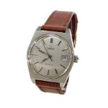 Omega Geneve stainless steel gentleman's wristwatch, circa 1972, circular silvered dial with baton