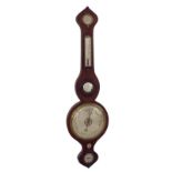 Rosewood five glass onion top banjo barometer, 8" silvered dial, 37.5" high
