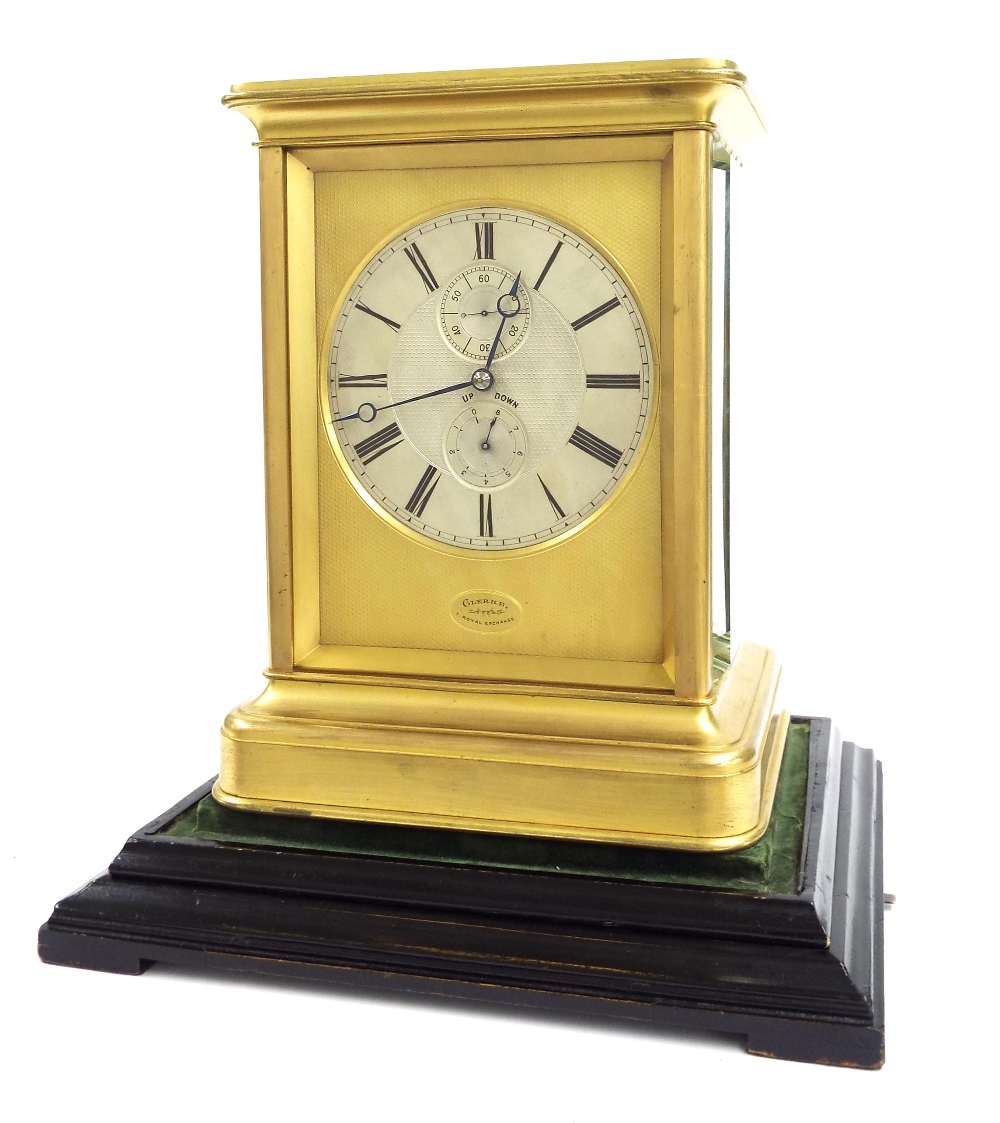 An exceptional gilt-brass giant mantel chronometer of exhibition quality with Kullberg's flat rim