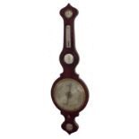 Rosewood onion top five glass banjo barometer, with a 10" circular silvered dial, 40" high