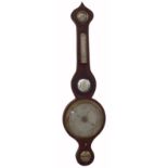 Rosewood five glass onion top banjo barometer, the 8" silvered dial signed W.N Telford, Chester, 37"