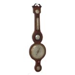 Mahogany inlaid five glass banjo barometer signed C. Vago, London, with 8" silvered dial, 39" high
