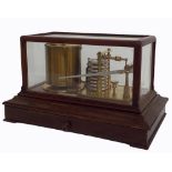 Mahogany cased barograph, bearing a plaque inscribed Thomas Armstrong & Bro Limited 78 Deansgate,