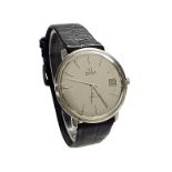 Omega De Ville automatic stainless steel gentleman's wristwatch, circular silvered dial with baton