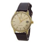 Omega Seamaster automatic gold plated gentleman's wristwatch, circa 1967, the silvered dial with