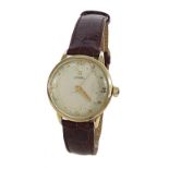 Omega automatic 14k gold filled gentleman's wristwatch, circa 1950/51, the silvered dial with Arabic