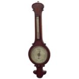 Mahogany two glass banjo barometer, 8" silvered dial signed J. Howlett, Cheltenham, within a