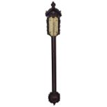 Rosewood stick barometer, the 8" ivory scale signed J & W.E Archbutt, 201 Westminster Bridge Rd,