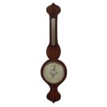 Walnut two glass onion top banjo barometer, with 8" white dial, 37" high