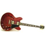 Gibson ES-335TDC hollow body electric guitar, made in USA, 1964, ser. no. 66187, cherry finish in