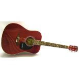 Westfield B200-RD/PK acoustic guitar, made in China, ser. no. F14909001384, red finish, condition: