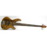 Aria Pro II electric bass guitar, made in Korea, ser. no. S97082038, natural finish with various