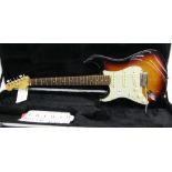 Fender American Deluxe left-handed Stratocaster electric guitar, made in USA, circa 2011, ser. no.