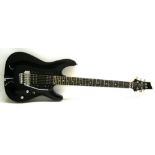 Schecter Diamond Series Omen-6FR electric guitar, ser. no. 0603405, black finish with various