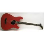 Kramer Ferrington electro acoustic bass guitar, made in USA, ser. no. FC 1145, red finish with