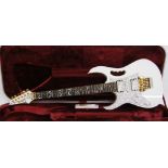 Ibanez JEM 7VL-WH Steve Vai left-handed electric guitar, made in Japan by Team J. Craft, ser. no.