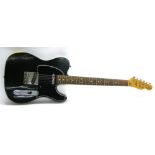 Fender Telecaster electric guitar, made in USA, circa 1977, ser. no. S723057, black re-finish with