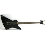 Dean Z bass guitar, made in Korea, ser. no. E110887, black finish with some mild wear, active