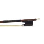 English silver mounted violin bow by W.E. Hill & Sons, stamped W.E.H. & S (with double pinned head),