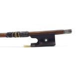 French silver mounted violin bow branded twice E. Sartory a Paris, under the handle and under the