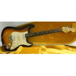 Fender Stratocaster electric guitar, made in USA, circa 1990, ser. no. N001012, sunburst finish,